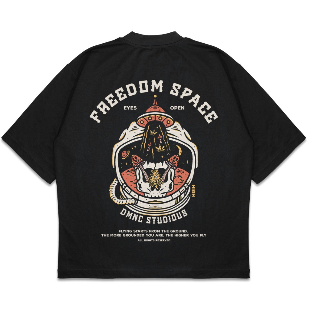 DMNC Freedom Space T-Shirt Heavyweight Black 16s 255 GSM | Shopee Malaysia