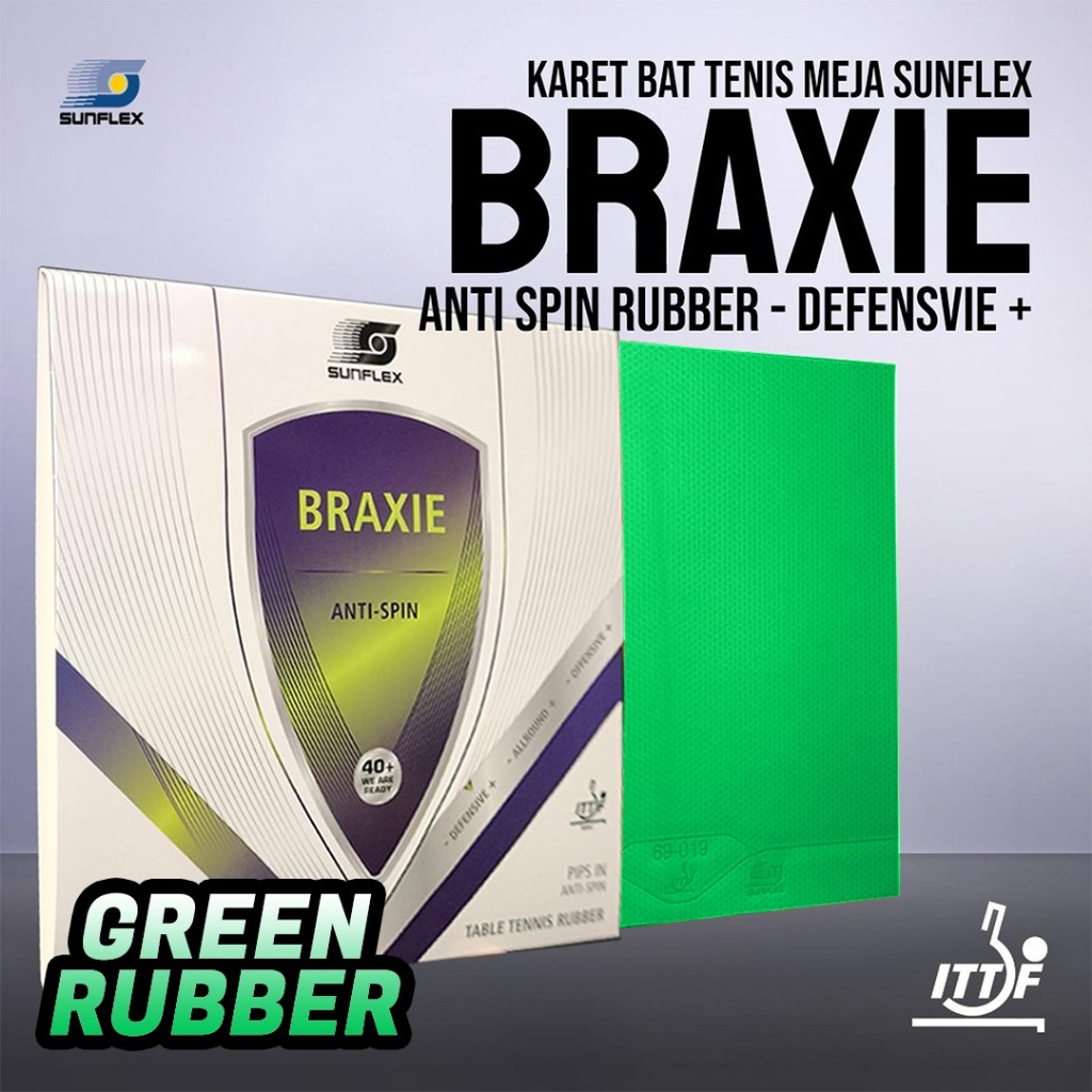 Original Sunflex Braxie Green Anti-Spin Table Tennis Bat Rubber ...