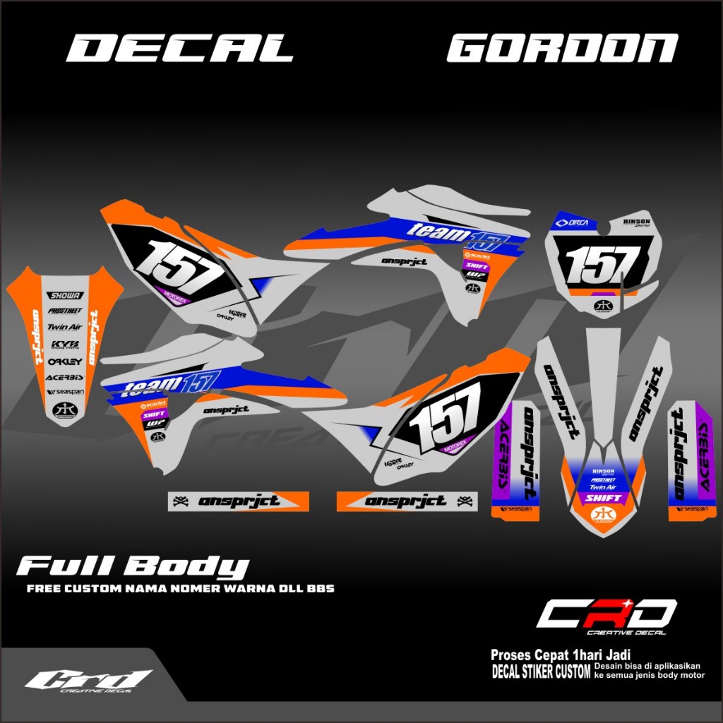 DECAL STICKER KLX GORDON FULL BODY DECAL GORDON DECAL STICKER VARIATION ...