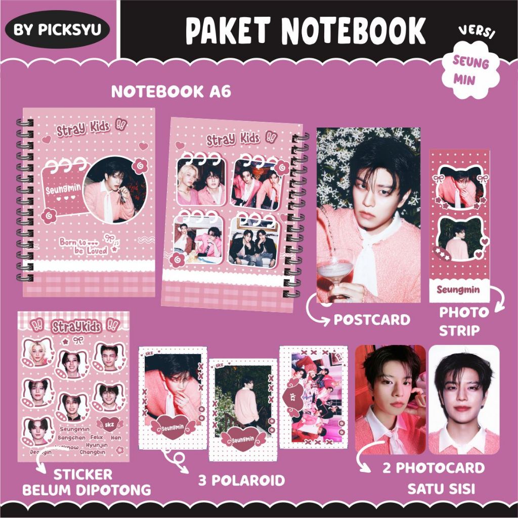 STRAY KIDS NOTEBOOK PACKAGE - SKZ II HAMPERS KPOP II FREEBIES CONCERT ...