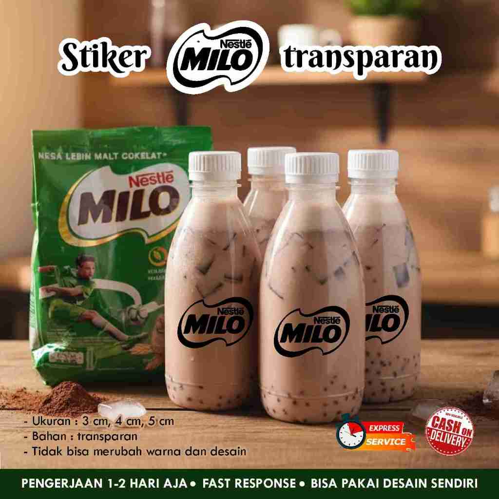 [117 pcs] TRANSPARENT MILO ICE STICKERS DRINK BOX LABEL/S PACKAGING JAR ...