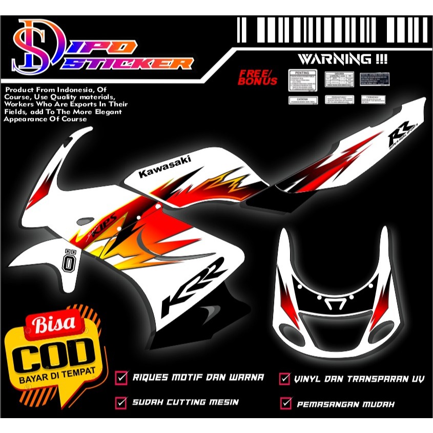 MESIN Ninja rr old custom body White Transparent Maxdecal striping ...