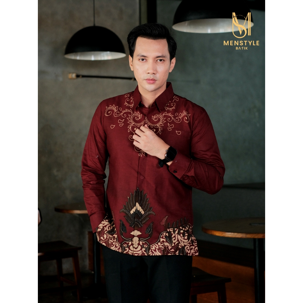MERAH KEMEJA MENSTYLEBATIK - Baladewa Men's Batik Shirt with Lining ...