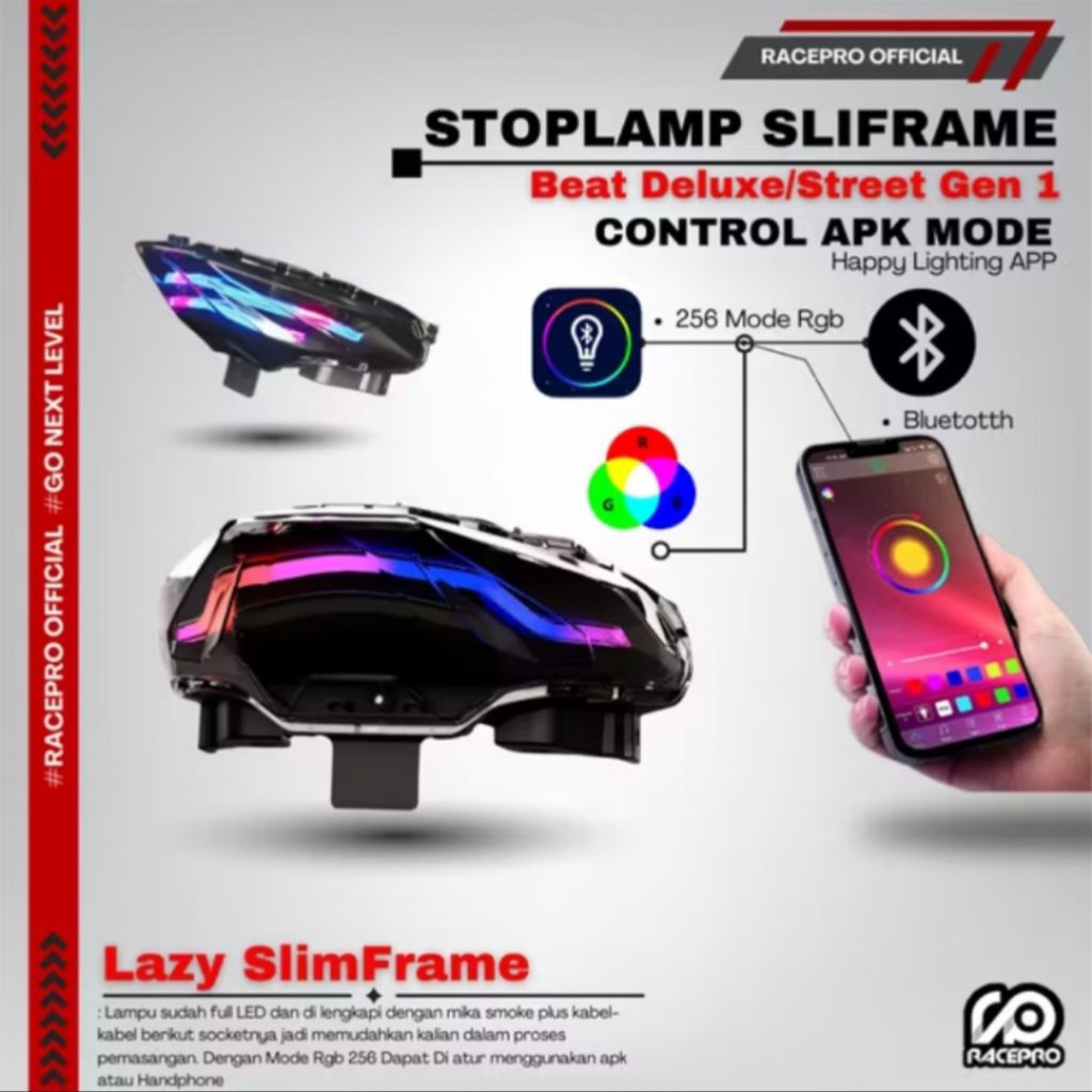Lazy Slimframe Stoplamp BEAT deluxe Gen1 Original Racepro Rear Light ...