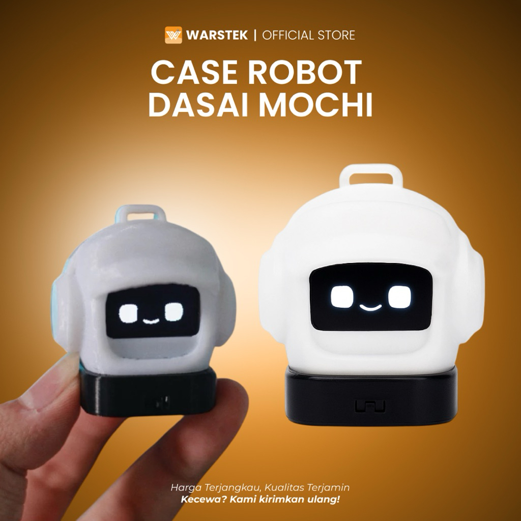 GANTUNGAN Cute and Unique Dasai Mochi Mini Robot Keychain Case with ...