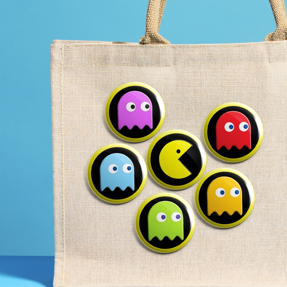 Pin/Bros Aesthetic Pac-Man Size 44mm / Round Pin Brooch Accessories ...
