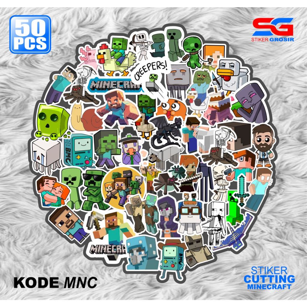 50 Pcs Cool Minicraft Theme Stickers Suitable for Labtops, Tumblers ...