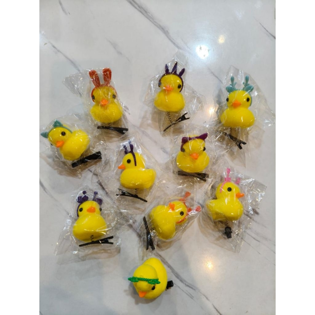 50 Pcs Yellow duck clips, sanrio duck clips, cute pony clips, spring ...
