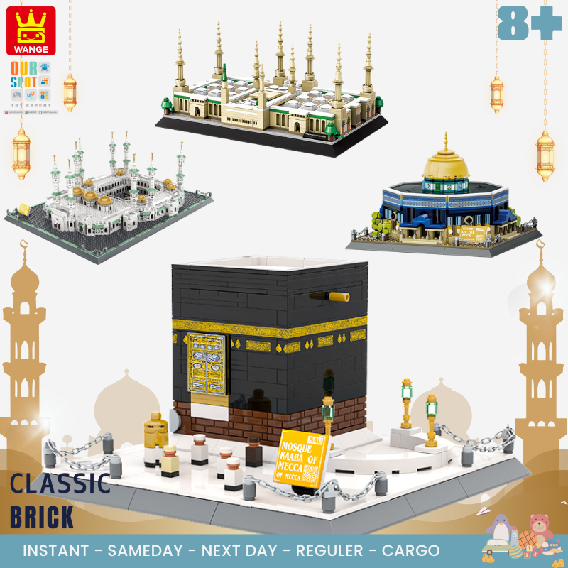 WANGE brick Mosque AI-Haram Bricks Building Kaaba Aqsa Nabawi Model ...