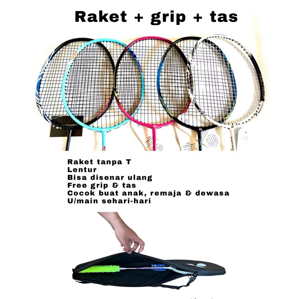 FLEXIBLE BADMINTON RACKET WITHOUT IMPORTED CONNECTION | Shopee Malaysia