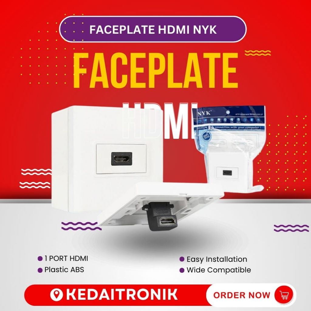 Faceplate HDMI NYK Outbow Box Wall Face Plate Socket HDMI | Shopee Malaysia