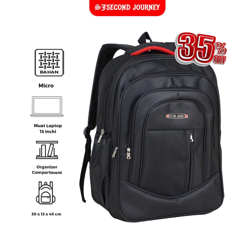 SECOND JOURNEY Elite Backpack Original Black ZipperPOLO, Cool Men's ...