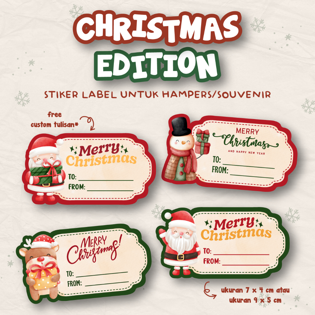 Christmas Stickers Christmas & New Year Hampers Label Sticker/s ...