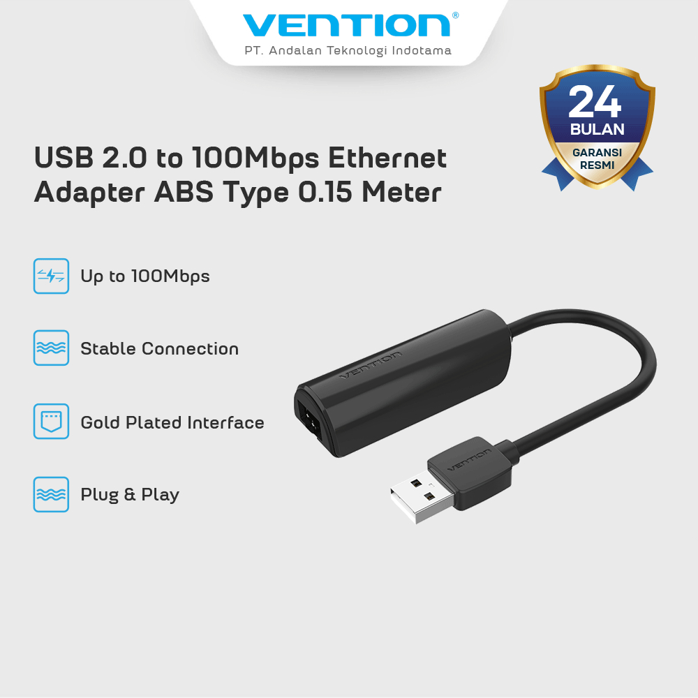 Vention USB A 3.0 to LAN RJ45 Ethernet Adapter High Speed 100Mbps - CEG ...