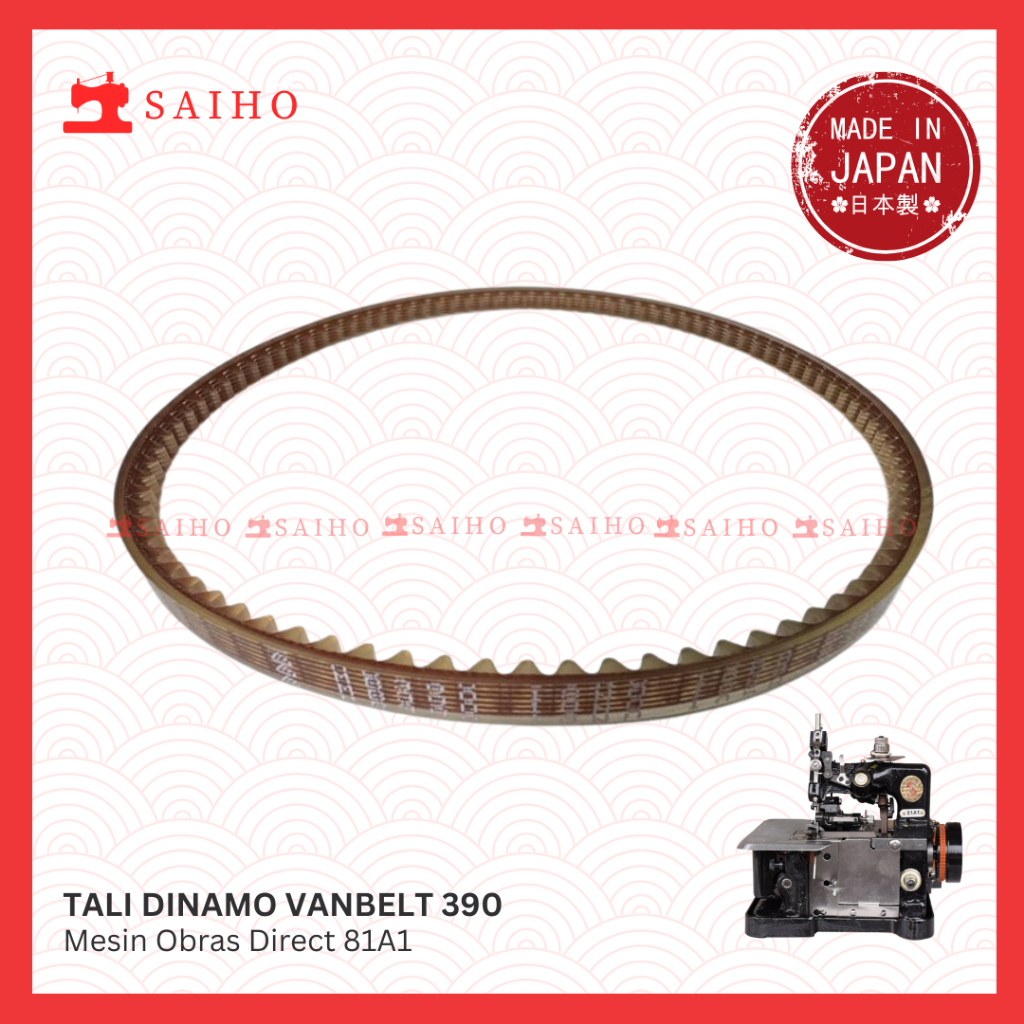 MESIN Timing Belt Original Japanese 390 Dynamo Rope/ for SINGER 81A1 ...