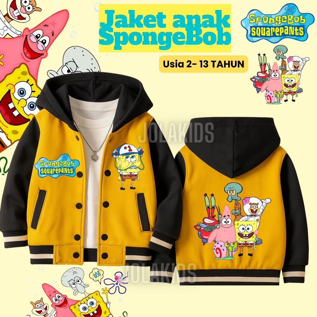 Spongebob N Friends Special Edition Varsity Baseball Jacket for Girls ...
