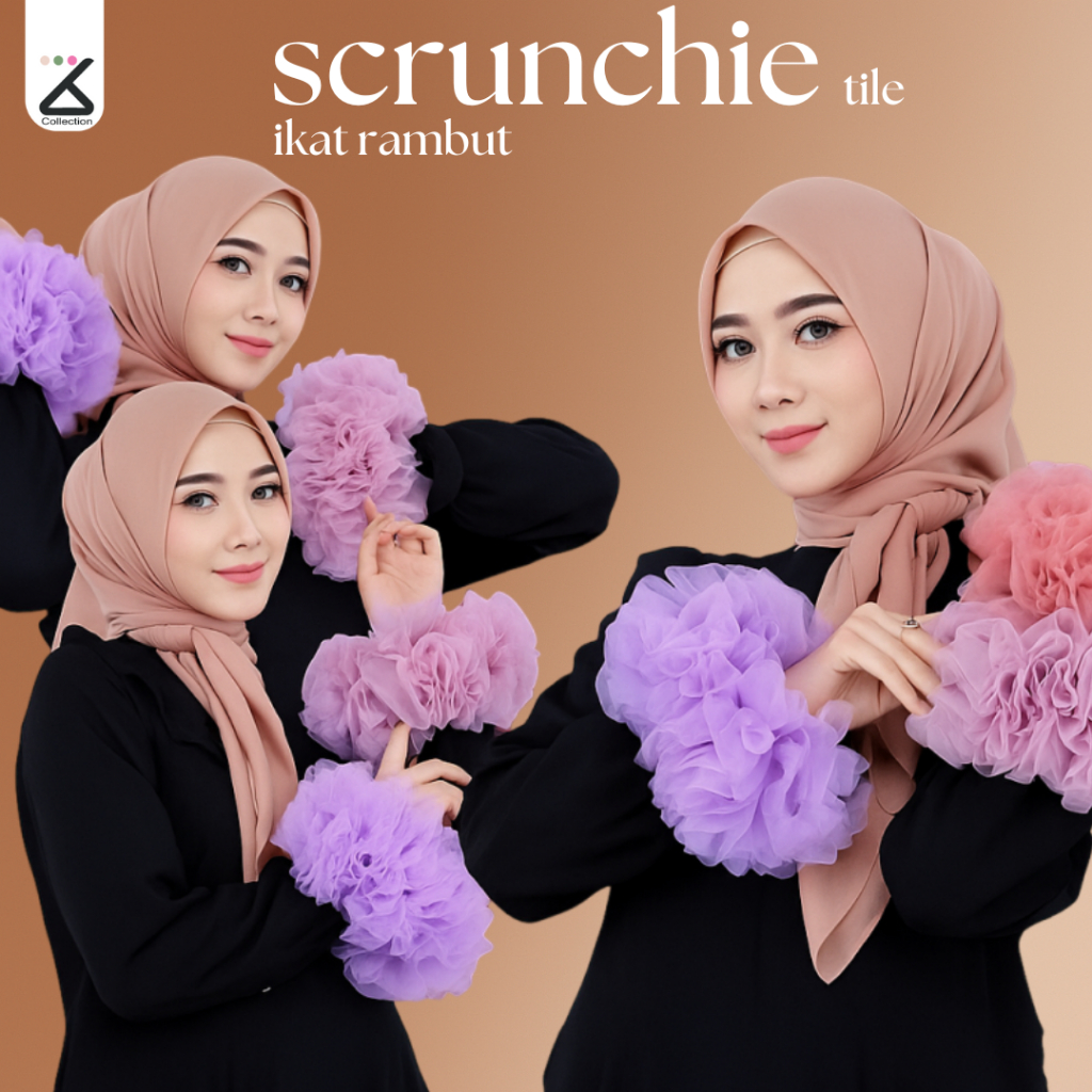 VIRAL TILE BUN/SCRUNCHIE TILE LARGE 20 CM ZAHRACOLLECTION | Shopee Malaysia