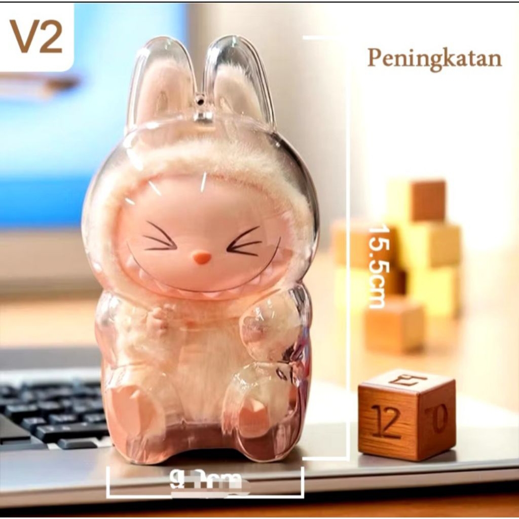 LABUBU ACRYLIC CASE V2 SITTING VERSION LABUBU DOLL PROTECTOR CASE ...