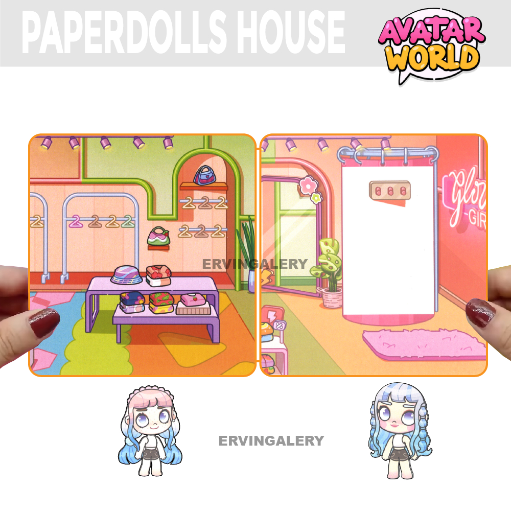Toca Boca Avatar World Shopping Mall Paper Doll House Educational Toys ...