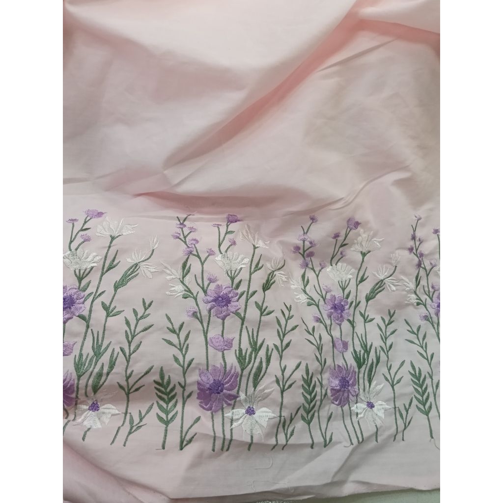 KATUN DASAY BABY PING COLOR EDGE MOTIF EMBROIDERED COTTON FABRIC ...