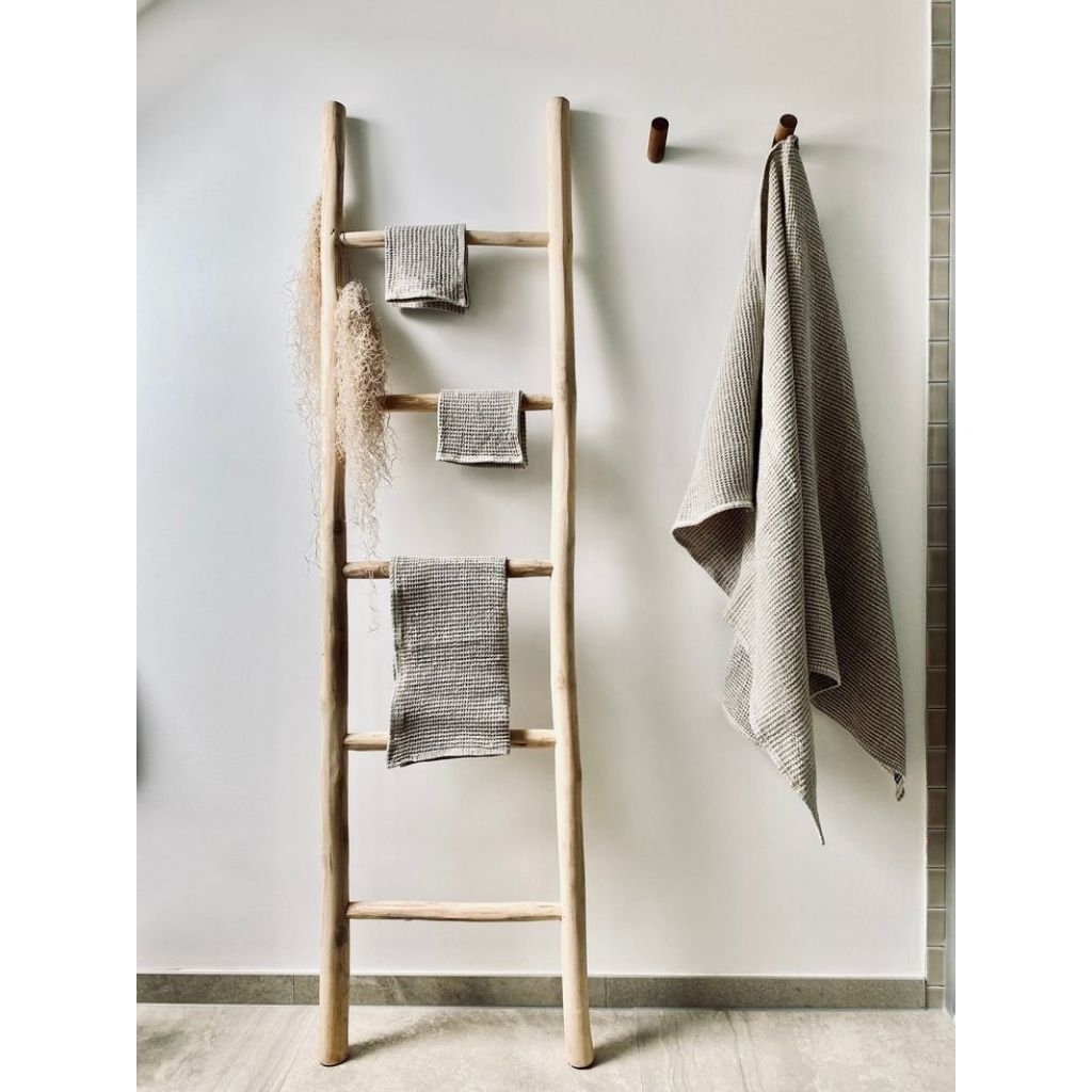 Teak wood ladder rack Teak wood ladder Ladder hanger Teak wood twig ...