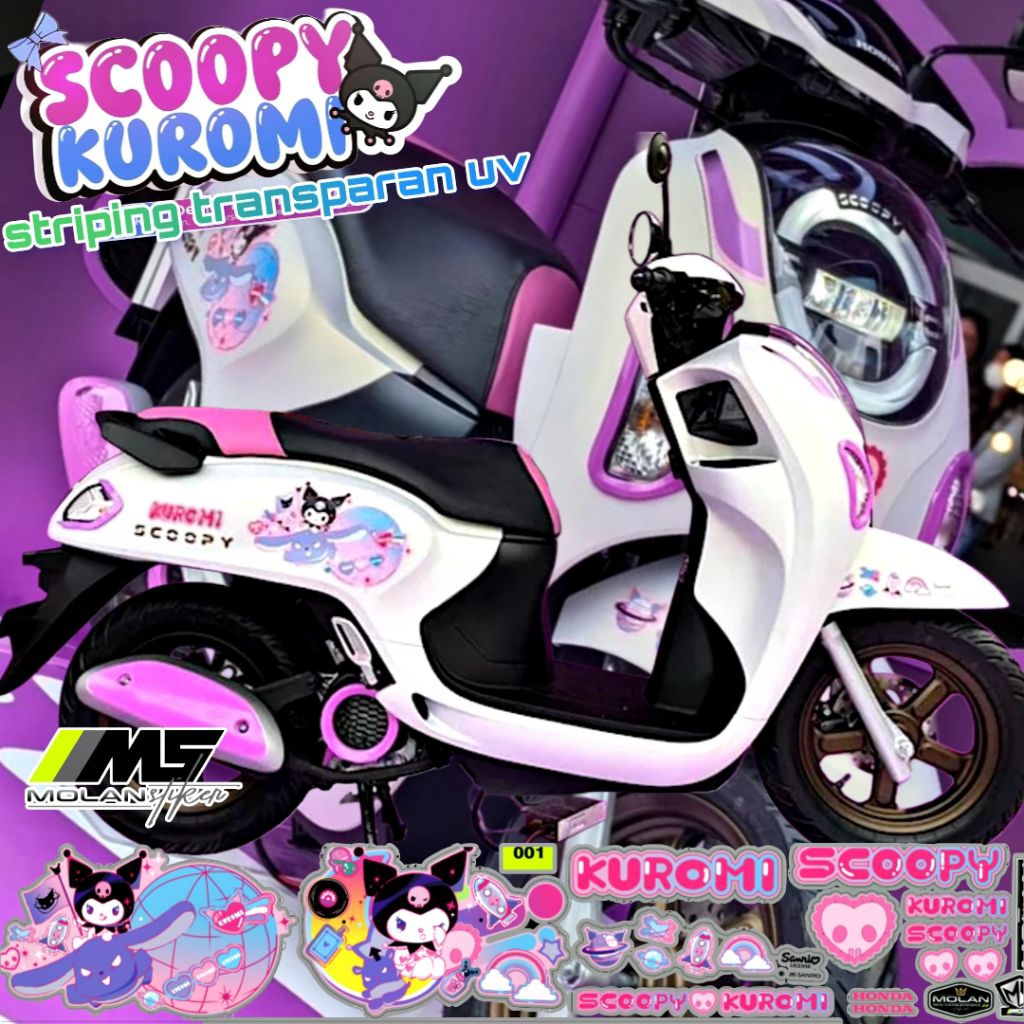 Decal Sticker Striping Variation Transparent Uv Scoopy x Kuromi New ...
