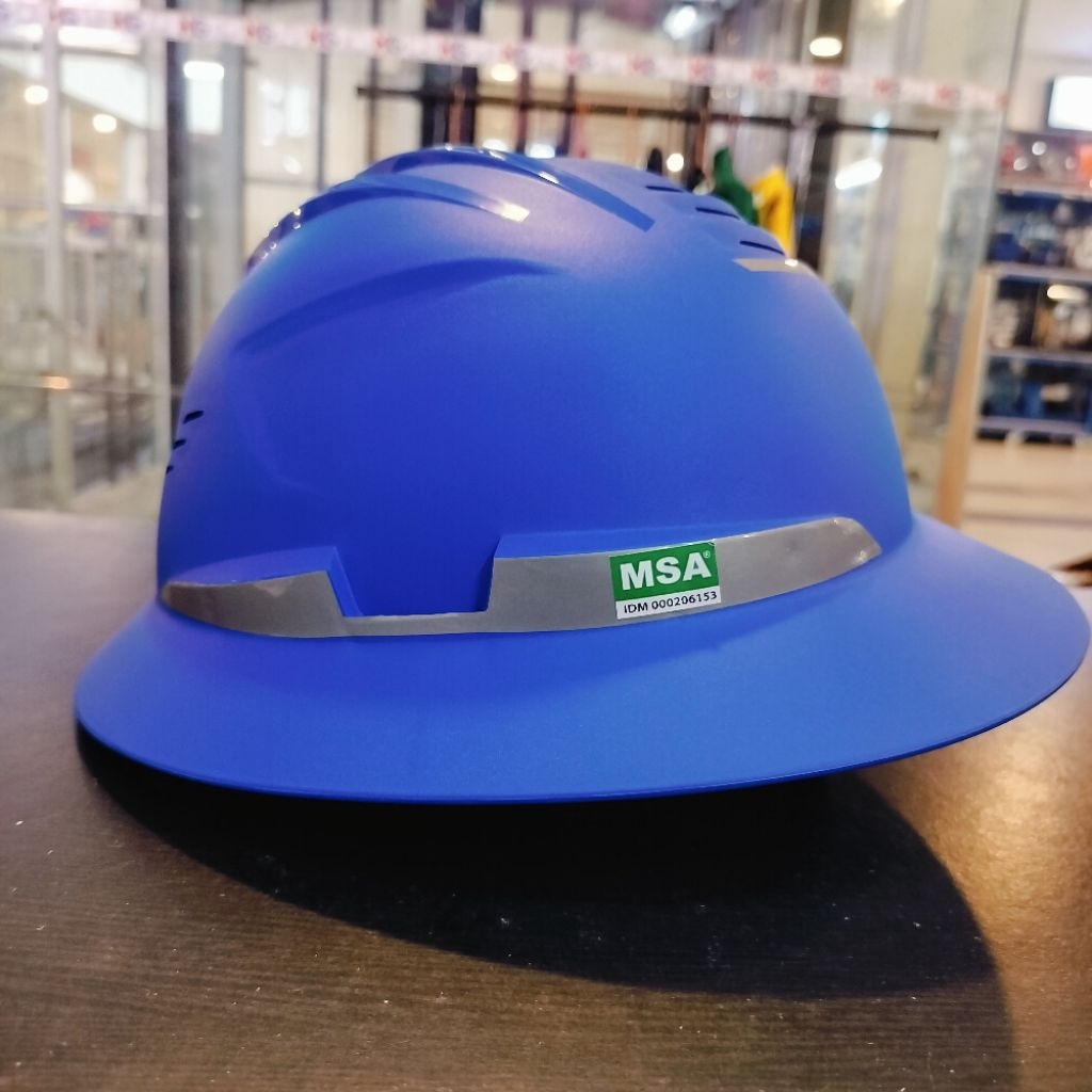 MSA V-guard C1 Safety Helmet Fullbrim Fastrak/ MSA Helmet Full brim ...