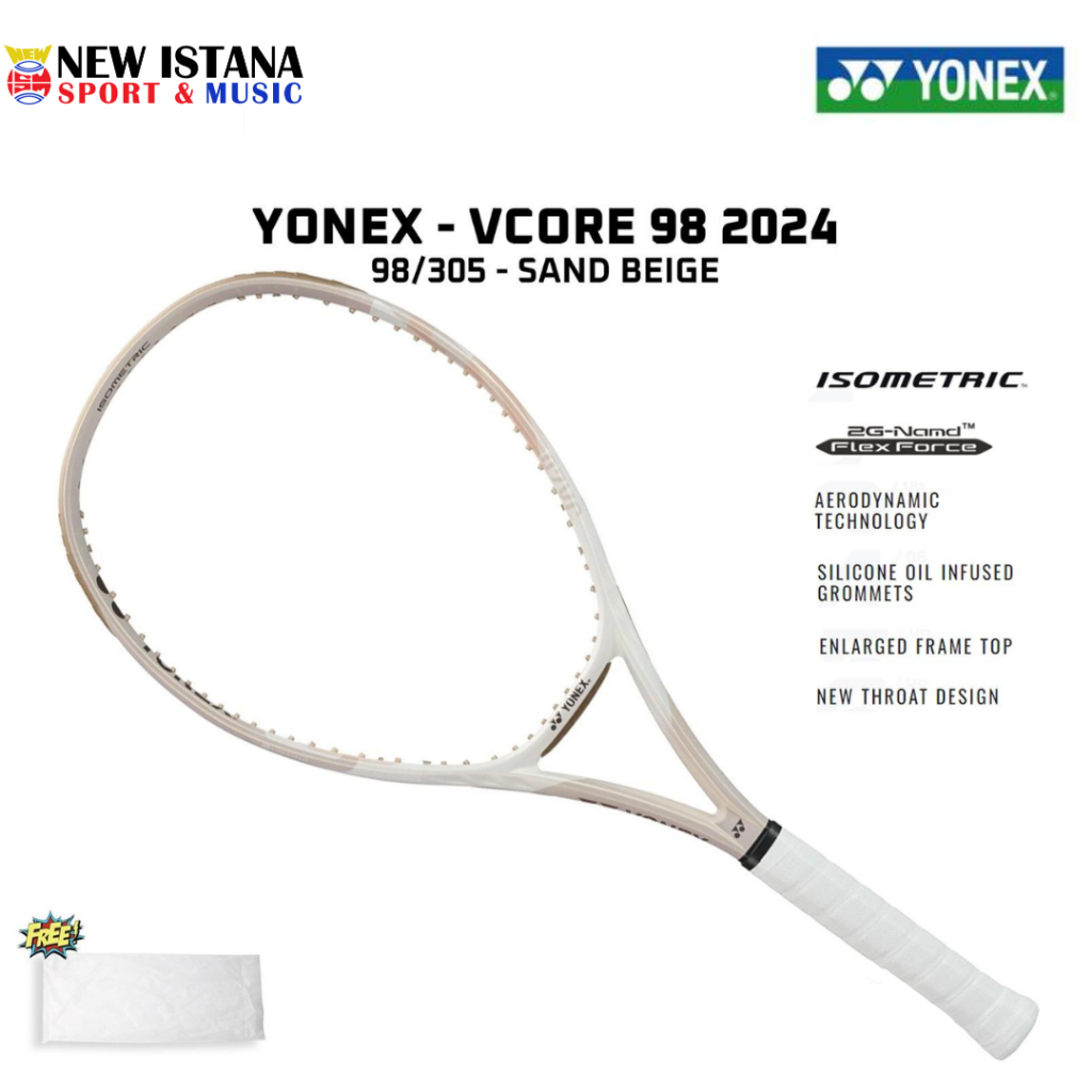 Yonex VCORE 98 305 gr Sand Beige 2024 Tennis Racket | Shopee Malaysia