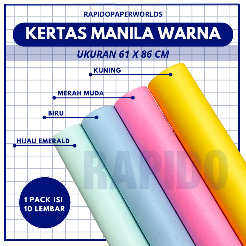 Manila Color Paper [10 Sheets, 61x86 cm, 150 gr] BC Color Paper Manila ...