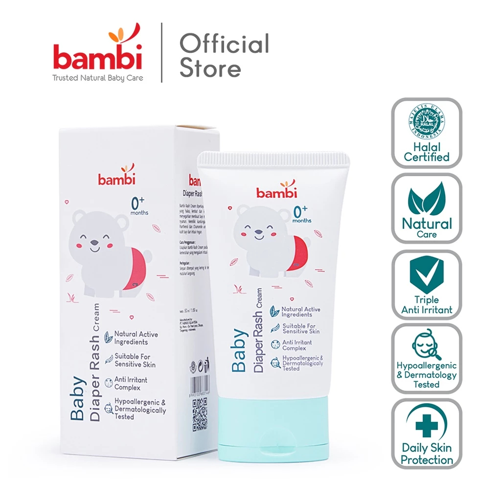 Bambi Diaper Rash Cream 50ml Tube | Rash Cream BabyPopok | Cream for ...