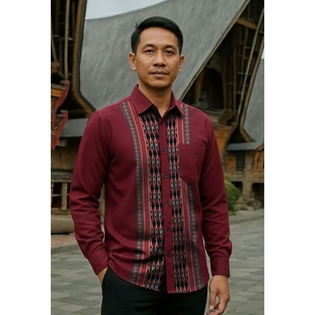 KEMEJA Angelaco | Men's Long Sleeve Batak Batik Shirt | Men's Batik ...