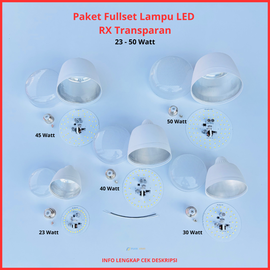 Full Set Transparent LED Light Package Ready to Assemble 23W 30W 40W ...