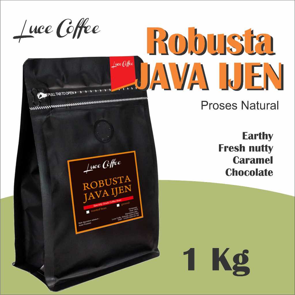 Luce Coffee, Java Ijen Robusta Coffee 1Kg, Aluminum foil Valve | Shopee ...