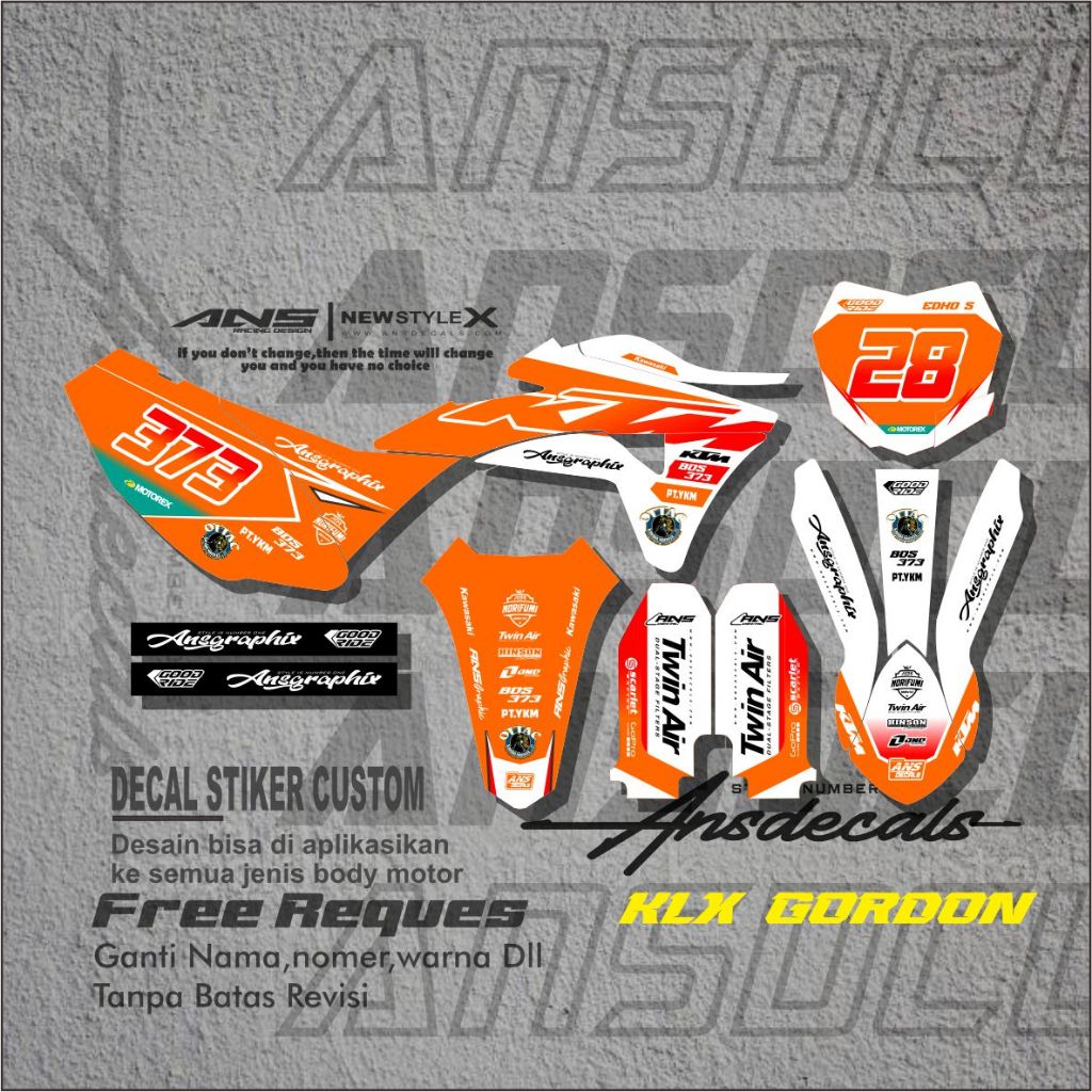 DECAL STICKER KLX GORDON FULL BODY DECAL GORDON DECAL STICKER VARIATION ...