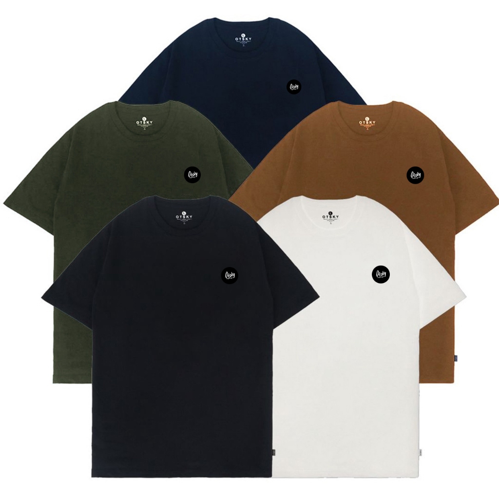 Otsky Men's Small Logo Cotton Combed 24s Short Plain T-Shirt Baju T ...