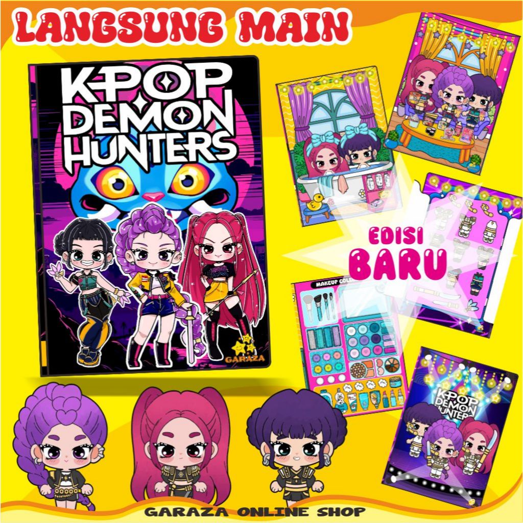 DEMON HUNTRIX KPOP PAPERDOLL Educational book Full glossy lamination ...