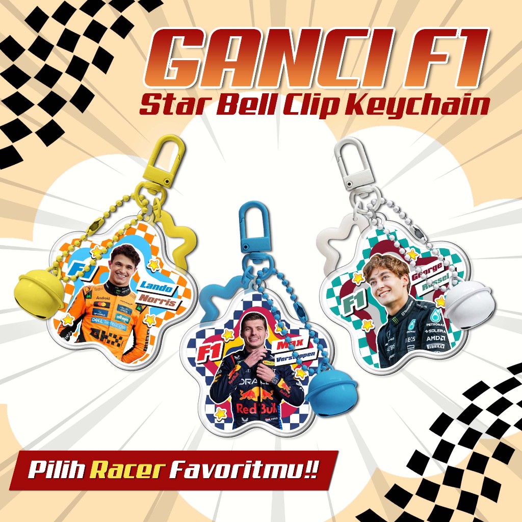 GANTUNGAN F1 KEYCHAIN - Formula 1 Keychain - F1 Racer - F1 Star Bell ...