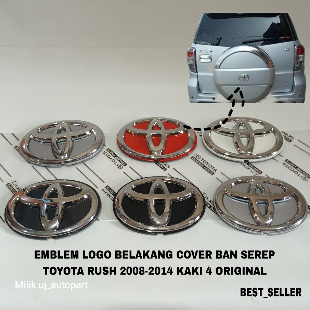 OriginaL Rear Spare Tire Cover Logo Emblem for Toyota Rush Gen 1 4 Legs ...