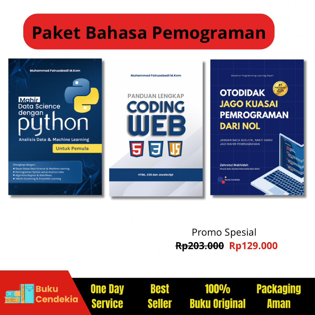 Package of 3 Programming Books: Guide to Coding Web, Python, Self ...