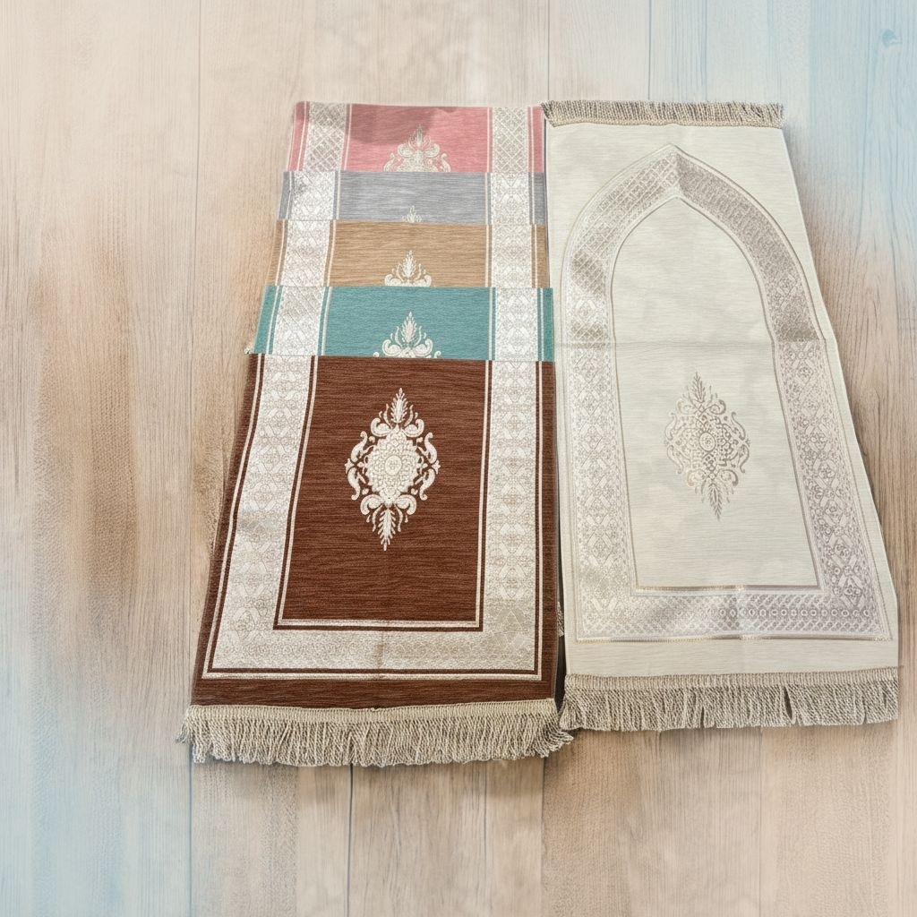 Premium Turkish prayer mat, medium size embroidered prayer mat, 2 ...