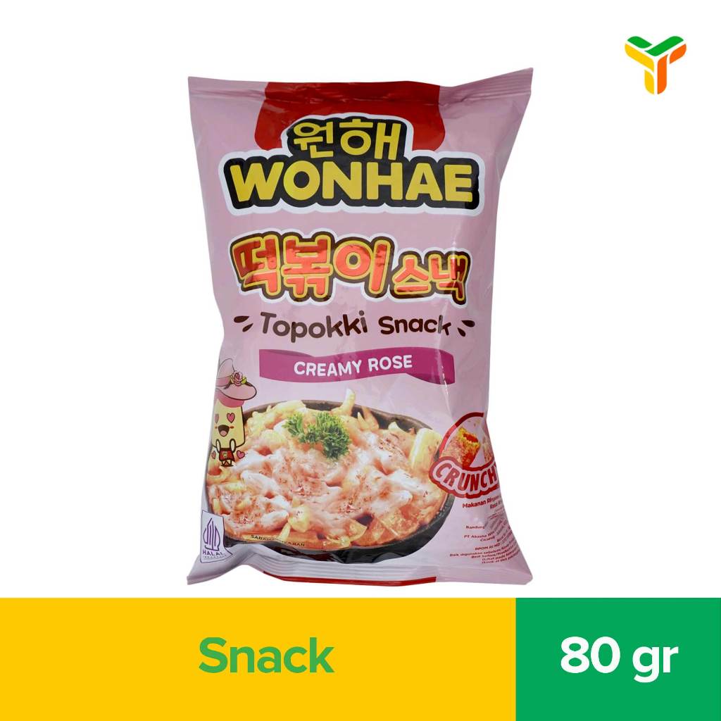 Wonhae Topokki Snack Creamy Rose 80 Grams Tteokbokki Halal Korean Rice ...