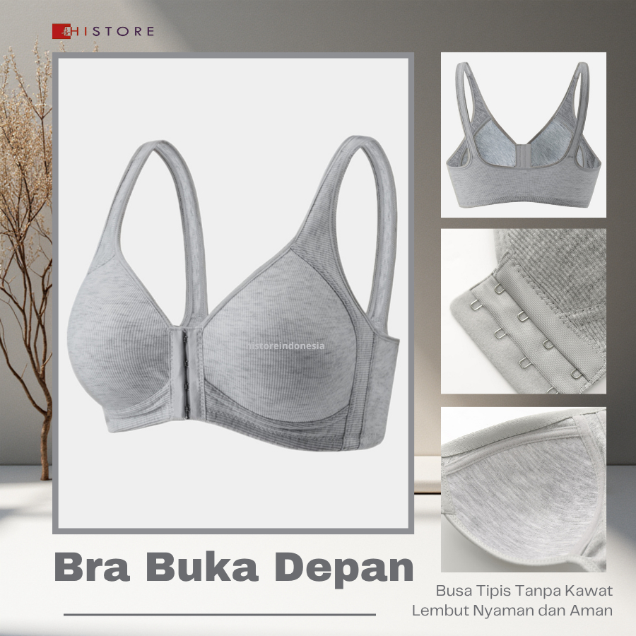 Women's Push Up Bra Front Open Cup AB-CD Thin Foam No Wire Soft Safe ...
