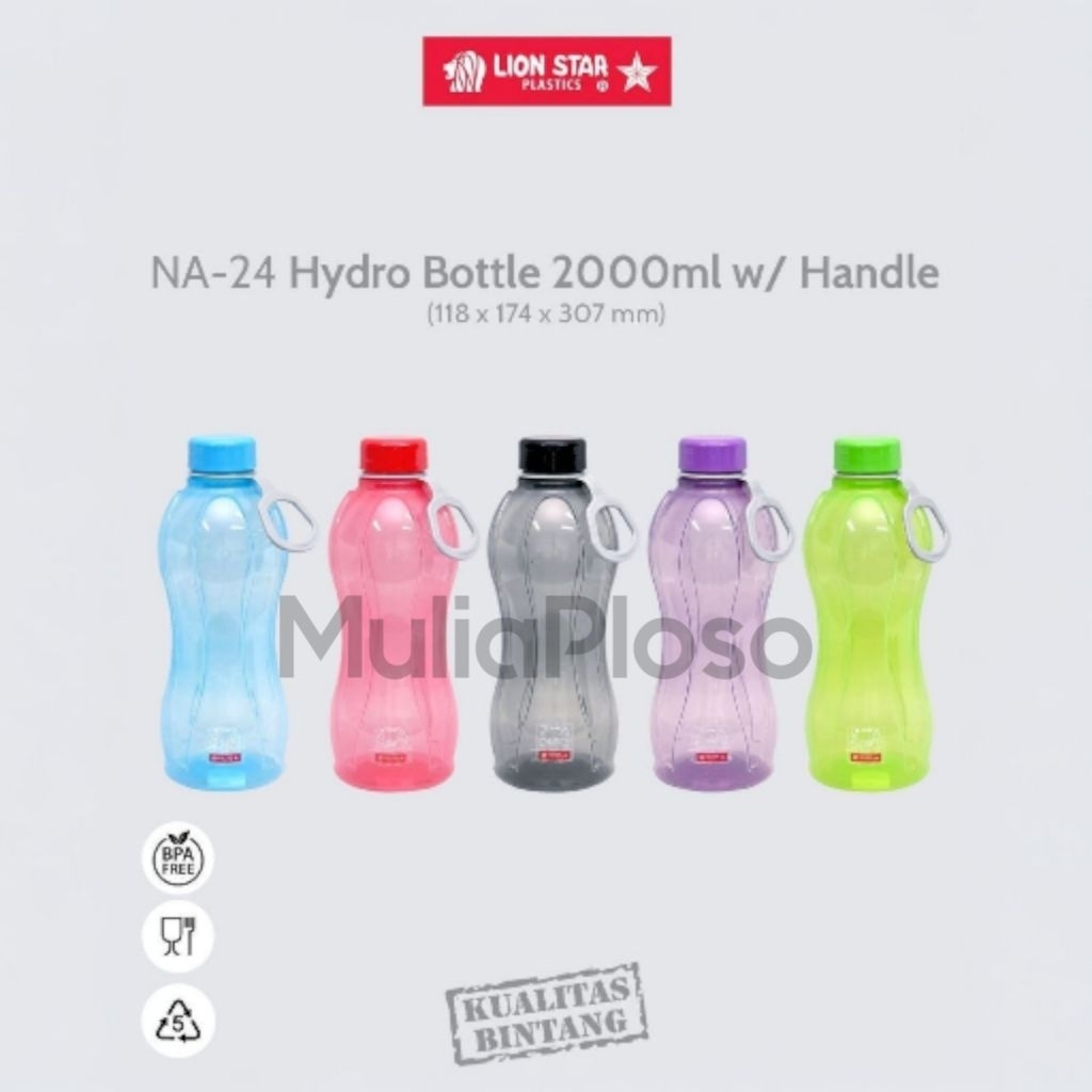 LION STAR HYDRO BOTTLE 2000ML BOTTLE + Handle Jumbo Plastic Drinking ...