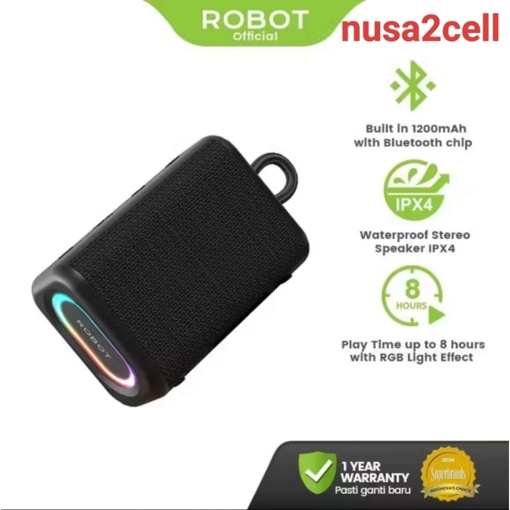 ROBOT RB180 IPX4 Bluetooth Speaker with RGB lightshow Portable Speaker ...