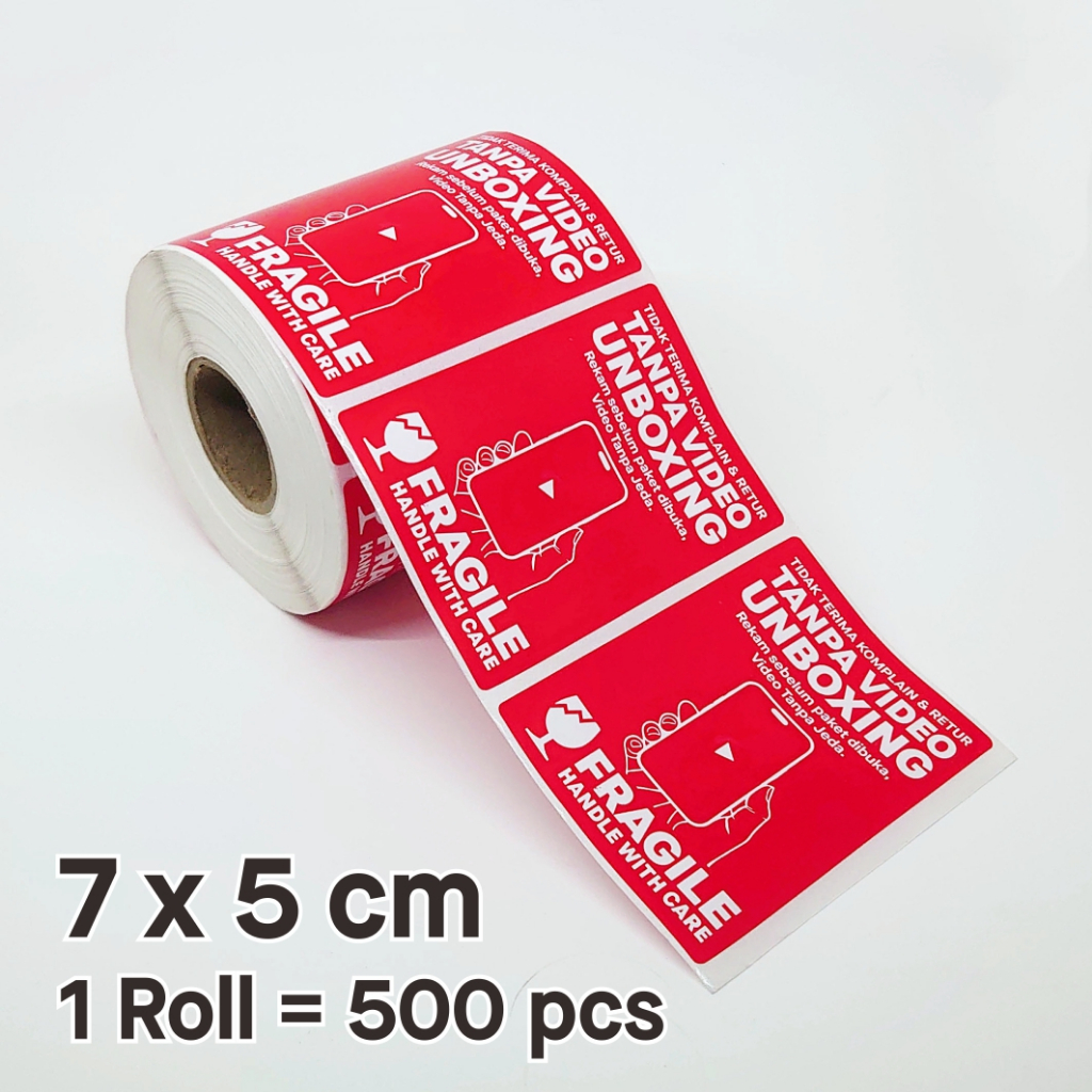 Unboxing Video Required Label Stickers 7 x 5 cm Olshop Package Shipping ...