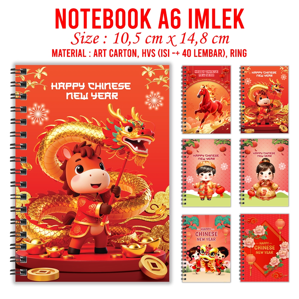 A6 Notebook Special Chinese New Year Horse Series 2026 Mini Chinese New ...