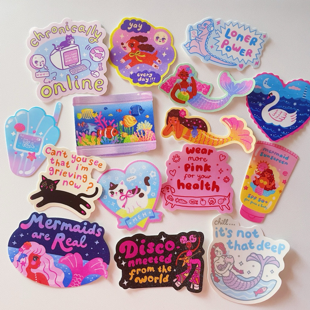 Notsoweirdo - Waterproof Stickers, Assorted Die Cut Stickers | Shopee ...