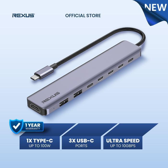 Rexus RXT-811 Docking Station 8 in 1 USB C Hub with 1 Charging Port PD ...