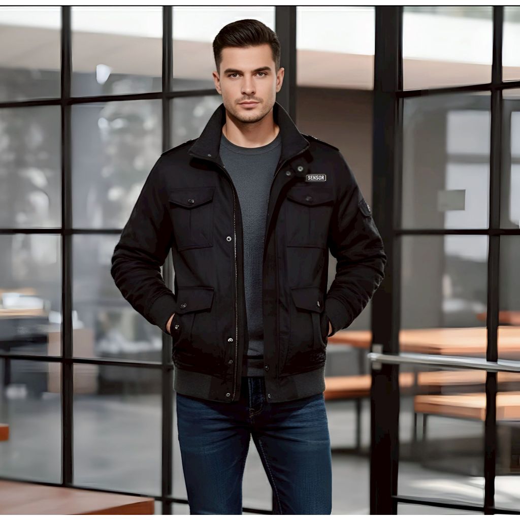 SENSOR FAMILY - Pilot Sensor Fighter Bomber Jacket Canvas Bomber Jacket ...