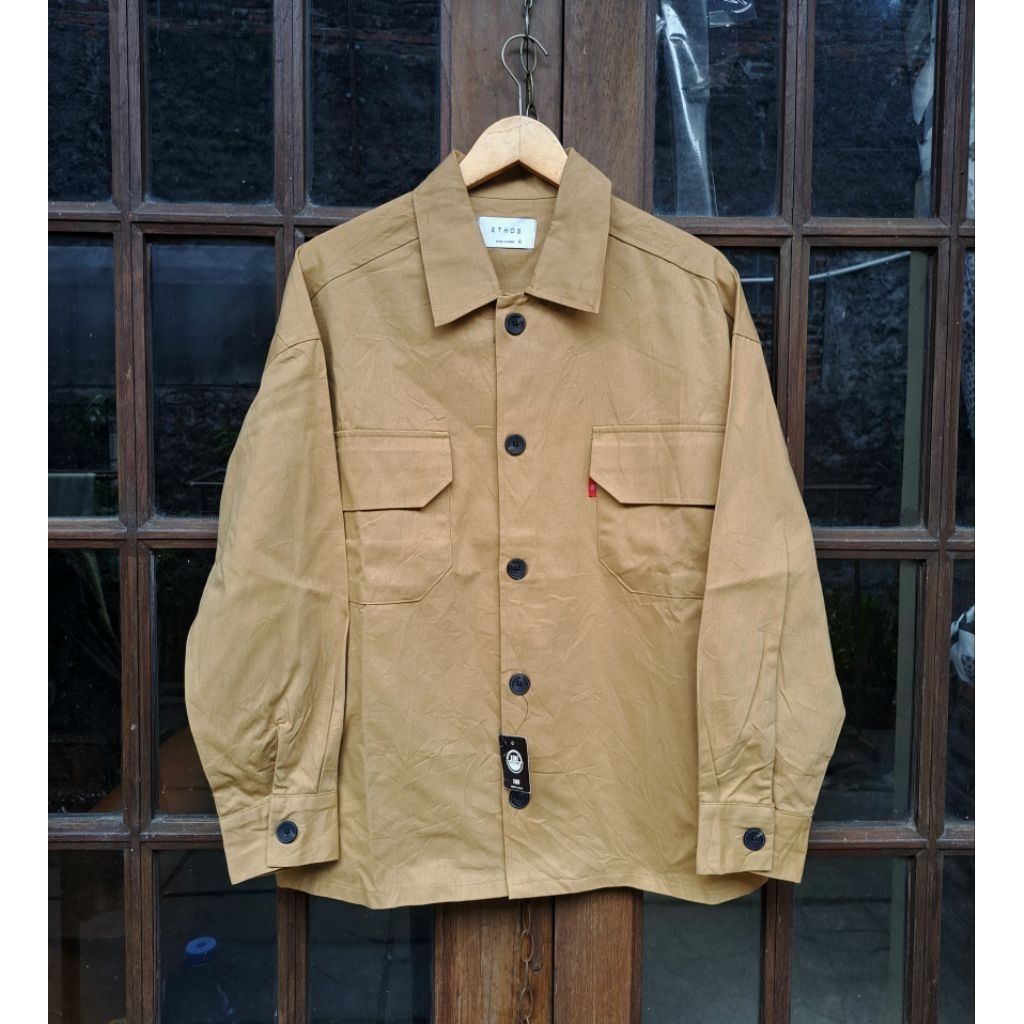 KEMEJA Outer Denim Oversize Shirt Jacket Mens Large | Shopee Malaysia
